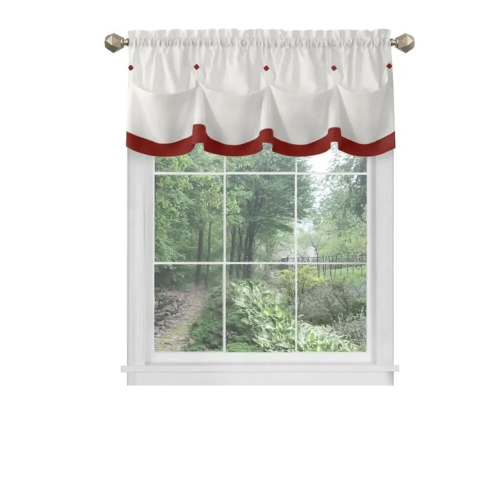 PowerSellerUSA Two-Tone Valance for Kitchen Windows, Living Room, Dining Room